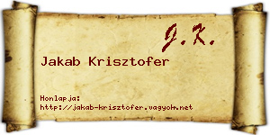 Jakab Krisztofer névjegykártya